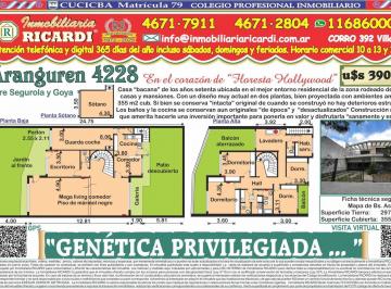 Casa · 355m² · 6 Ambientes · 3 Cocheras · Genética Privilegiada Monumental Casona de Los Años Setenta