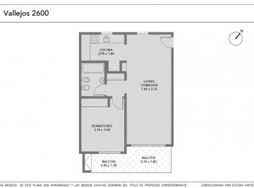 Departamento · 49m² · 2 Ambientes · Vta Depto. P. Alto 2 Amb Frente V. Puey a Estrenar