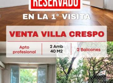 Departamento de 2 ambientes, Villa Crespo · Venta 2 Ambientes Venta con Renta / Reciclado /apto Profesional / Dos Balcones