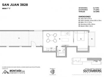Departamento · 38m² · 2 Ambientes · Departamento en Alquiler en Boedo, Capital Federal, Buenos Aires