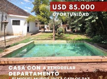Casa · 184m² · 8 Ambientes · 1 Cochera · Venta Casa y Departamento en Lote de 750 m² a 4 Cuadras del Centro Miguel Muñoz – Villa Carlos Paz