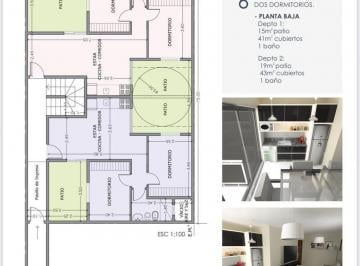 Departamento · 50m² · 3 Ambientes · Departamento 2 Dorm. con Patio, Barrio Sur.