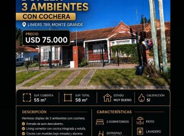 Casa de 3 ambientes, Esteban Echeverría · Dúplex 3 Ambientes con Cochera – Apto Créditoliniers 789, Monte Grande