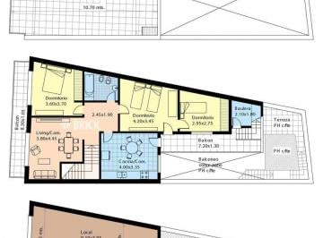 Terreno · 278m² · 4 Ambientes · 1 Cochera · Lote de 8.84x15.27 m en Bogota Al 300 - a Construir 1.312 m²