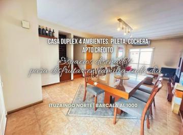 Casa · 105m² · 4 Ambientes · 1 Cochera · Casa Duplex 4 Ambientes Venta Ituzaingo Pileta