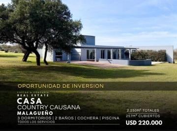 Casa · 257m² · 8 Ambientes · 1 Cochera · Casa de 3 Dorm. con Pileta en Venta en Country Causana – Malagueño