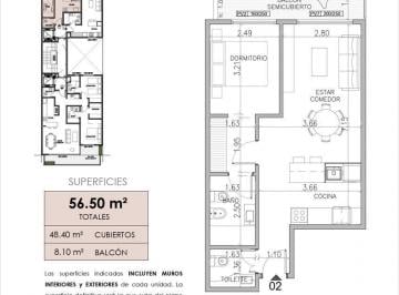 Departamento · 48m² · 2 Ambientes · Depto 2 Ambientes en Venta - Recoleta