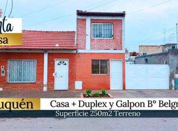Casa · 213m² · 6 Ambientes · 1 Cochera · Venta Casa + Duplex y Galpon B° Belgrano - Nqn