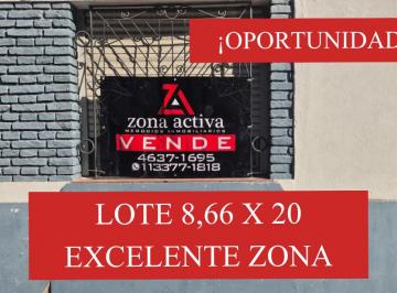 Terreno , Parque Chas · Lote en Venta de 8,66 X 20 con Excelente Ubicación en Parque Cha