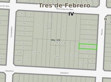 Terreno , Tres de Febrero · Lote de 8.66x31.70, a Dos Cuadras de Estación Caseros