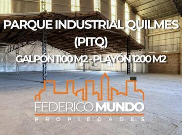 Bodega-Galpón · 1100m² · Galpon/deposito + Playon en Alquiler Parque Industrial Quilmes