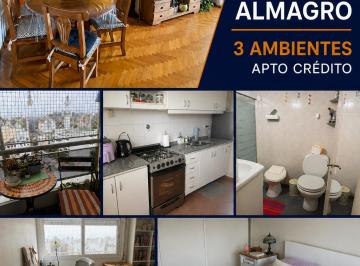 Departamento de 3 ambientes, Almagro · Venta Departamento 3 Ambientes Almagro, Vigilancia 24hs, Piscina, Solarium