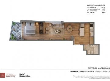 Departamento · 38m² · 1 Ambiente · Monoambiente Divisible en Pozo | Financiación en Cuotas | Mit Palermo
