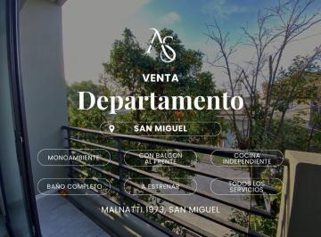 Departamento · 31m² · Departamento en Venta Monoambiente San Miguel