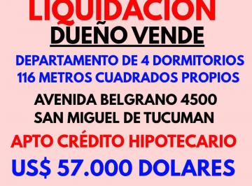 Departamento de 7 ambientes, San Miguel de Tucumán · Dueño Vende Departamento de 4 Dorm. (116 m Cuadrados Propiosl
