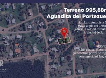 Terreno · 995m² · Venta. Terreno 995,88 m². Aguadita del Portezuelo