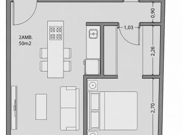 Departamento · 42m² · 2 Ambientes · Departamento Venta 2 Ambientes 50 m Caballito