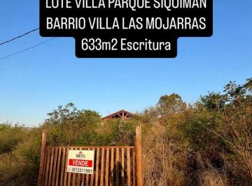 Terreno , Villa Parque Siquiman · Parque Siquiman Venta Lote 633 m²