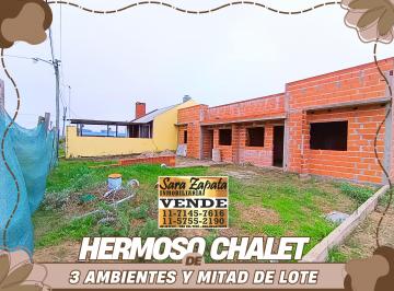 Casa de 3 ambientes, Mar del Tuyú · Chalet 3 Ambientes con Mitad de Lote a Estrenar Mar del Tuyú Vende en Pozo Sara Zapata Inmobiliaria