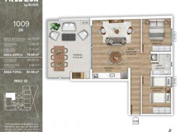 Departamento · 62m² · 3 Ambientes · Venta 2 Dormitorio en Pozo Penthouse