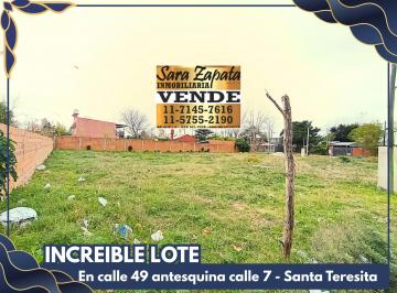 Terreno , Santa Teresita · Excelente Lote de Terreno Baldío en Antesquina 10,81 X 30 m Santa Teresita Vende Sara Zapata Inmo