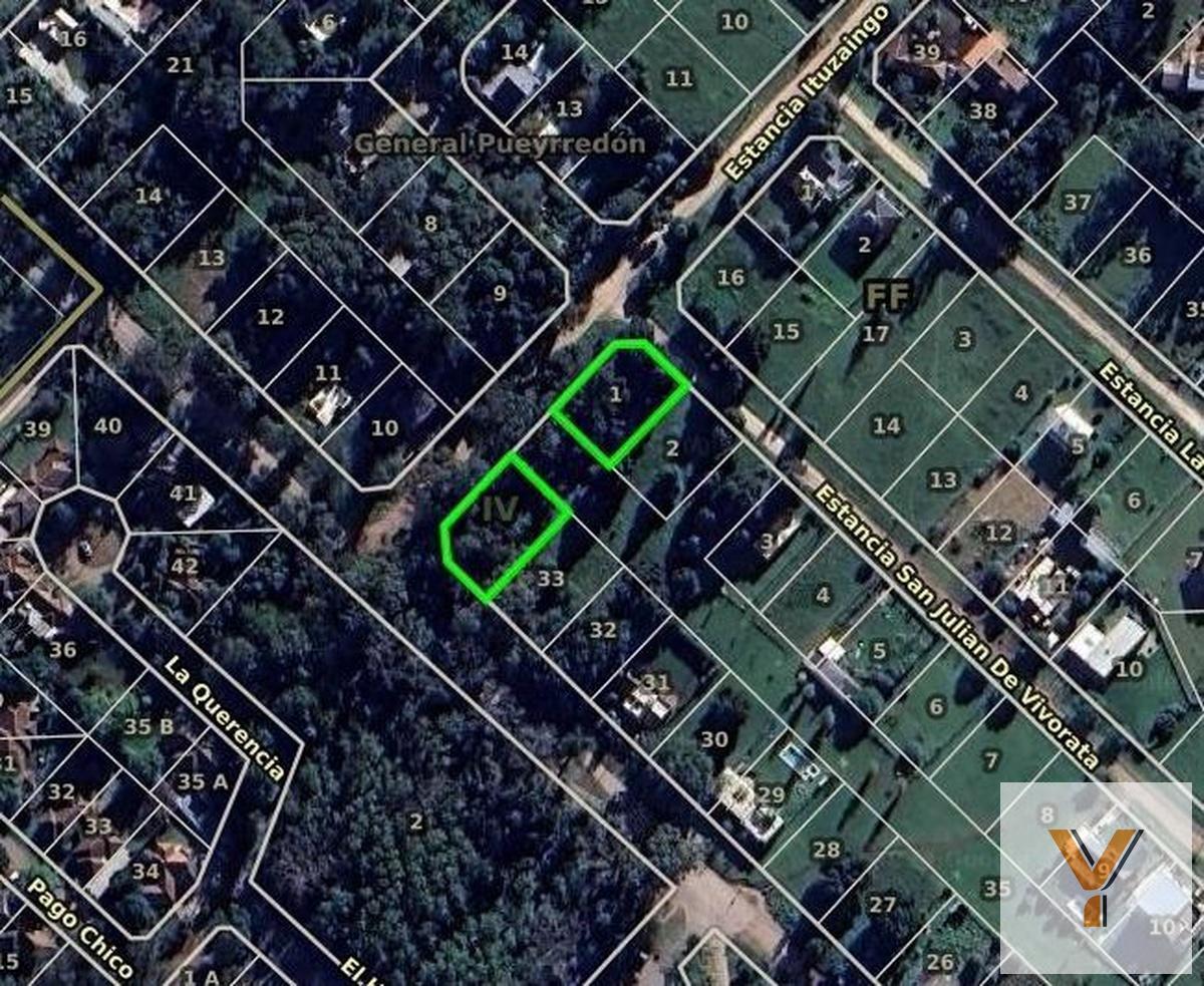 Terreno en venta de 1174 m² en esquina sobre calle Estancia Ituzaingó
