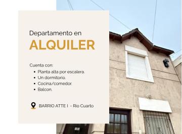 Departamento de 3 ambientes, Río Cuarto · Departamento en Alquiler en Barrio Atte 1