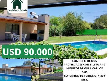 Casa de 4 ambientes, Villa Santa Cruz del Lago · Oportunidad Unica, Complejo de Dos Casas con Pileta y Parque a Min de Carlos Paz