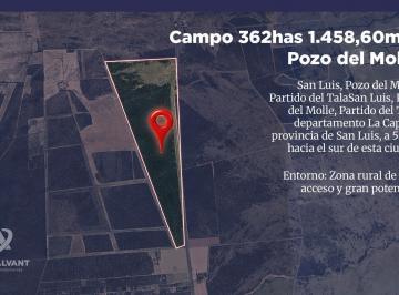 Campo · 3620000ha · Venta Campo 362has 1.458,60 m². Pozo del Molle