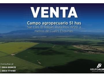 Campo · 630000ha · Venta Campo Agropecuario 51hs. Ruta Prov. Nº20