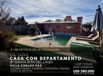 Casa · 301m² · 11 Ambientes · 1 Cochera · Venta Casa y Departamento a 100 m de La Costanera Lago San Roque en Santa Rita - Villa Carlos Paz