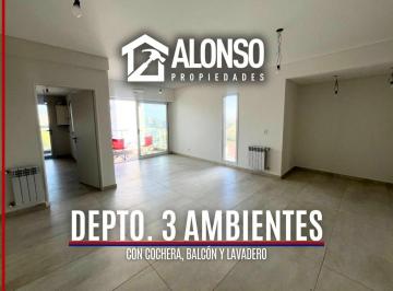 Departamento · 82m² · 3 Ambientes · 1 Cochera · Alquiler Departamento 3 Ambientes con Cochera en Escalada