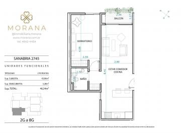 Departamento · 43m² · 2 Ambientes · Departamento en Villa Devoto