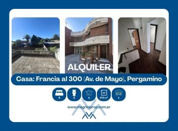 Casa · 269m² · 4 Ambientes · 1 Cochera · Casa 4 Habitaciones en Francia (Entre Av de Mayo), Pergamino, Buenos Aires