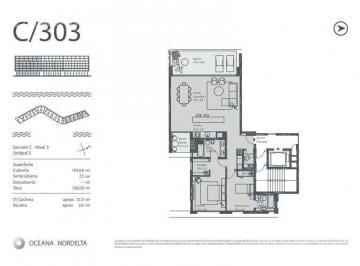 Departamento · 109m² · 3 Ambientes · 2 Cocheras · Departamento Venta en Nordelta 3 Ambientes