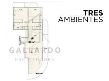 Departamento · 66m² · 3 Ambientes · Venta Depto 3 Amb a Estrenar Caseros C/balcón