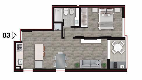 Departamento · 44m² · 2 Ambientes
