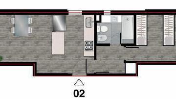 Departamento · 59m² · 2 Ambientes · Venta - Departamento 1 Dormitorio en Construcción. Centro, Rosario.