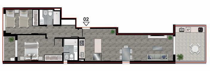 Departamento · 77m² · 3 Ambientes