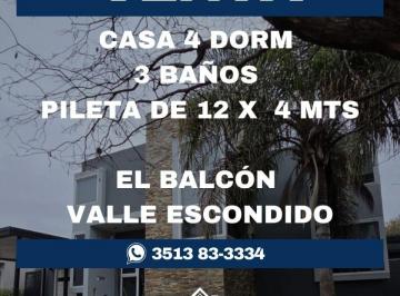 Casa de 5 ambientes, Córdoba · Excelente Casa en Venta en El Balcon, Valle Escondido.