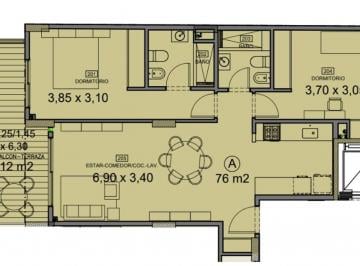 Departamento de 3 ambientes, Núñez · A Estrenar / 3 Ambientes en Suite