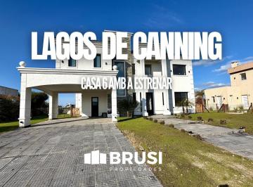 Casa · 200m² · 6 Ambientes · 4 Cocheras · Casa a Estrenar en Venta en Lagos de Canning I, Salida a La Laguna - Canning