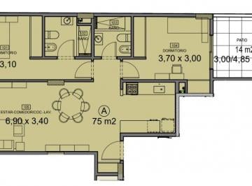 Departamento de 3 ambientes, Núñez · 3 Ambientes con Patio / Núñez