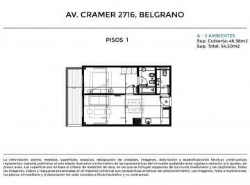 Departamento de 2 ambientes, Belgrano · 2 Ambientes en Suite / Fines 2028