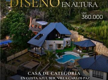 Casa · 300m² · 7 Ambientes · 1 Cochera · Venta Casa de Categoría de 2 Dorm. Piscina Playa, Jacuzzi en Costa Azul Sur - Villa Carlos Paz