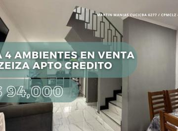 Casa · 95m² · 4 Ambientes · 1 Cochera · Casa 4 Ambientes en Ventaen Ezeiza Apto Credito