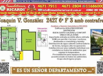 Departamento · 57m² · 3 Ambientes · Señor Departamento 3 Amb a Estrenar con Balcon + Tza Propia