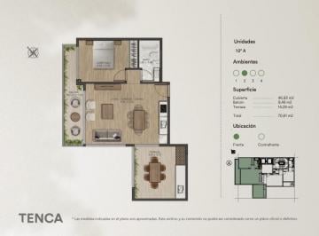 Departamento · 46m² · 2 Ambientes · 2 Ambientes en Construcción en Palermo Hollywood - Tenca