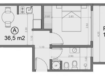 Departamento · 36m² · 2 Ambientes · Departamento 2 Amb en Pozo Barrio Norte