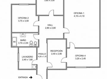 Oficina comercial de 6 ambientes, Colegiales · Alquiler | Exclusiva Oficina - Consultorio de 100 m² de Época y Categoría | 5 Oficinas | Colegiales